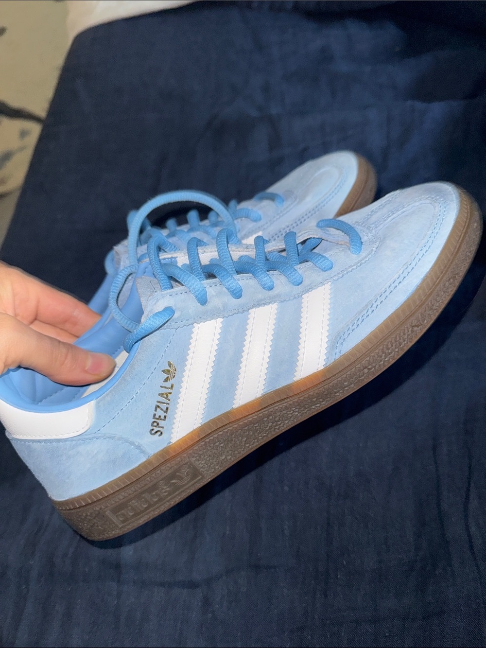 adidas Light Blue and White Suede Spezial Sneakers - Great Condition